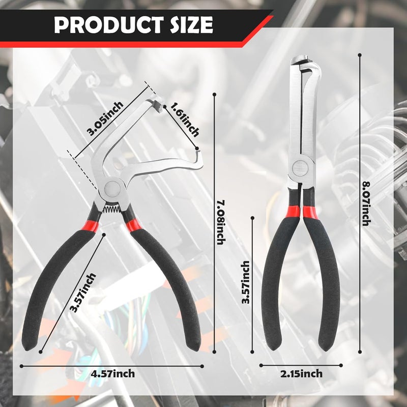 Figpade 2PCS Electrical Disconnect Pliers for Cars Kit with 60° Elbow & Straight,Multi-Purpose Electrical Connector Pliers for Hoses,Spark Plugs,Antirust Fuel Line Plier for Car Repair - Image 2